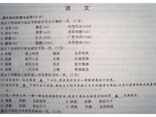 2011年金华中考语文试题（含答案）