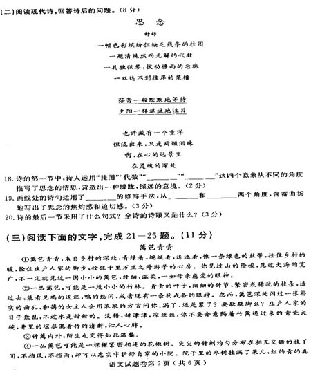 2011黄石大学考试中文测试4