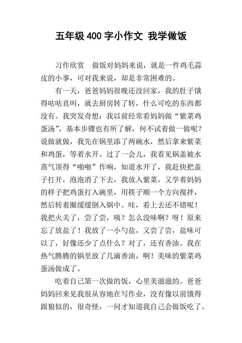 煮饭_400字