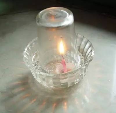 在水中燃烧蜡烛的实验