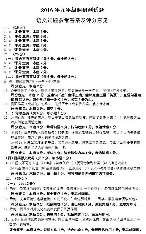 2009年，山东济南市高中入学考试问题