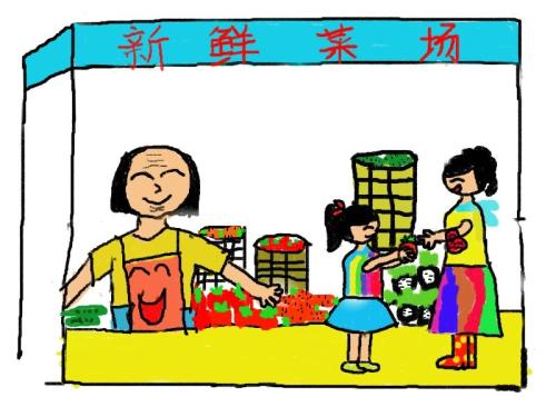 去蔬菜市场和母亲购买蔬菜_250字