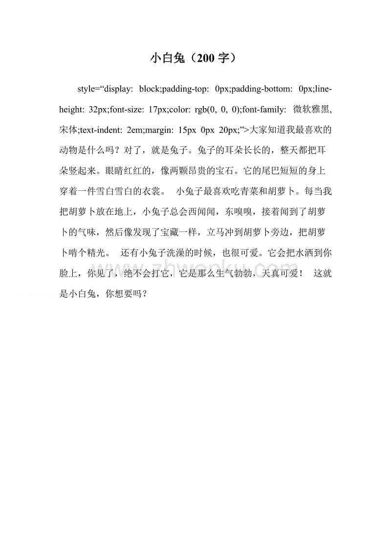 外国人的小白兔_300字