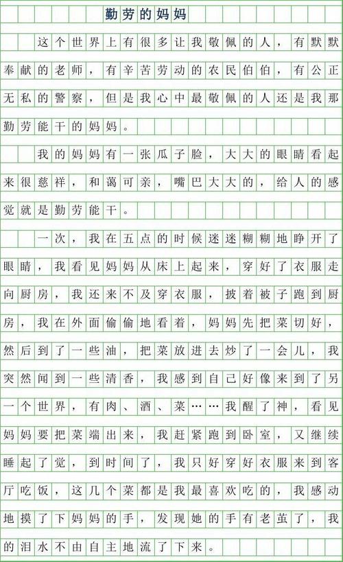 勤劳的母亲_250字