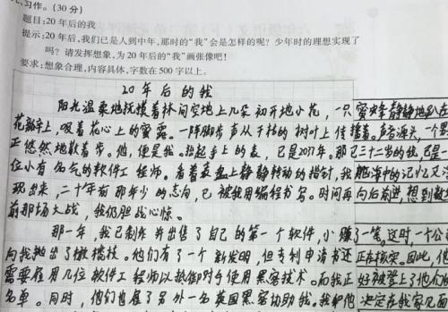 高三想象：二十年后_1000字