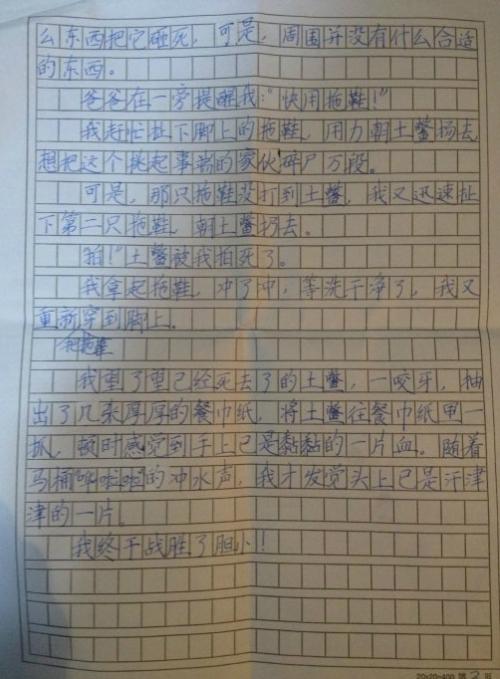 我正在击败胆小的_700字