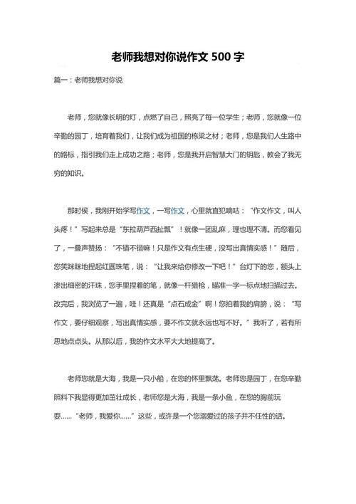 英语老师，我有一些话对你说_500字