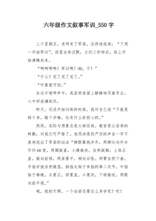 对我的军事训练_550字